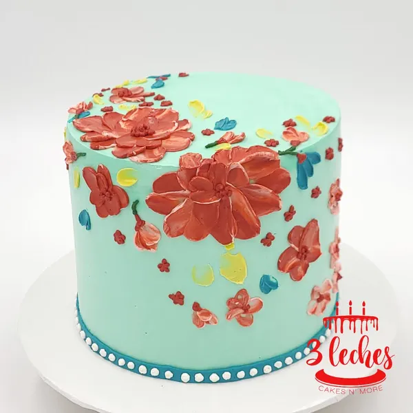 Teal Icing Flowers